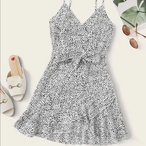 **SOLD**Dalmatian Print Ruffle Hem Cami Dress